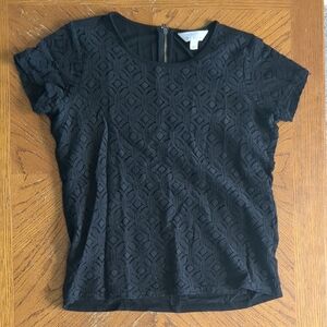 Market & Spruce Black Textured Blouse